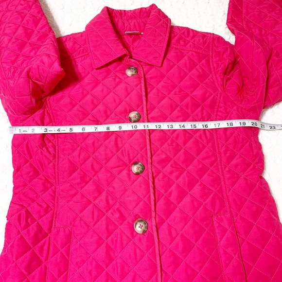 Chico's Hot Pink Quilted Barn Jacket Sz M 8/10 - Picture 7 of 13